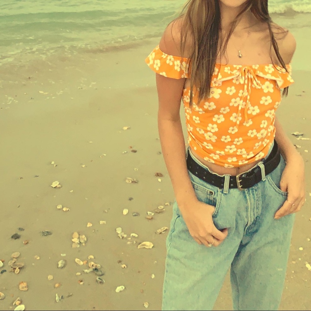 Off shoulder crop top